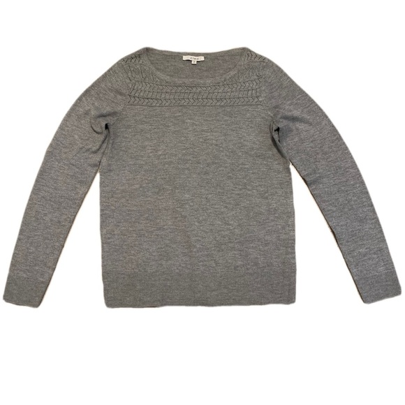 Cleo Grey Knit Sweater - Size Small Petite (S/P) - Cable Knit Detail - Picture 1 of 6